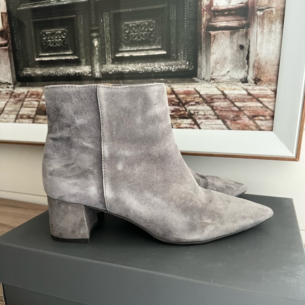 Ann Taylor Suede Gray Bootie 6.5